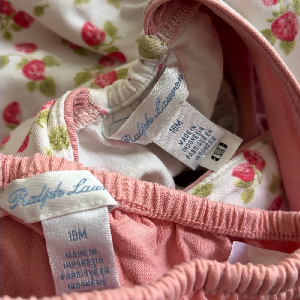 Ralph Lauren Strawberry Sleeveless Dress with matching bloomers 18M - Picture 9 of 9